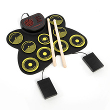 手卷架子鼓 自帶喇叭內置電池折疊兒童打擊樂器便攜式手卷電子鼓