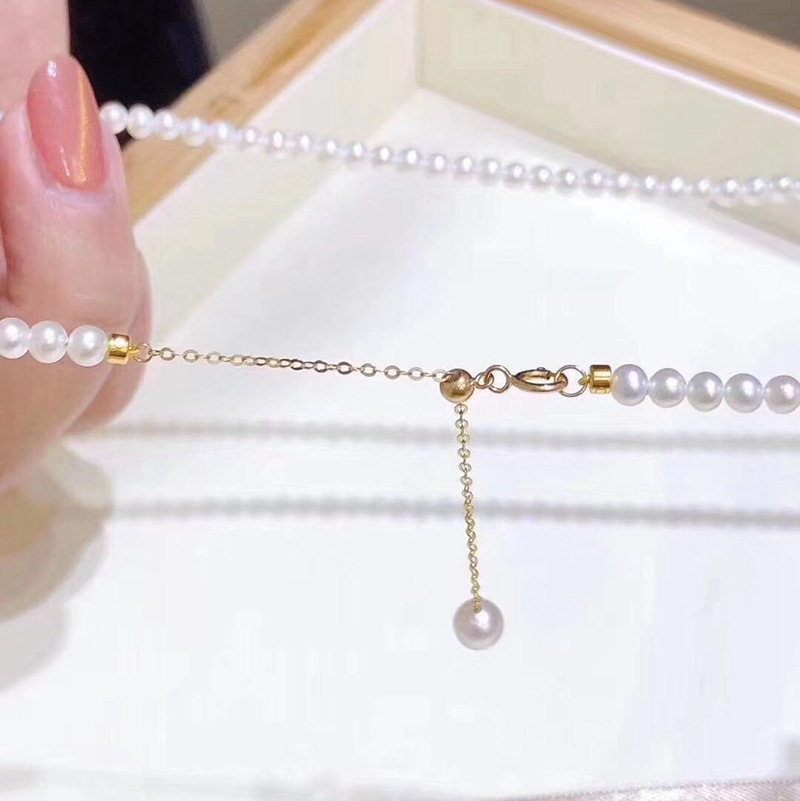韩版创意手工设计天然淡水珍珠颈链项链 网红百搭可调