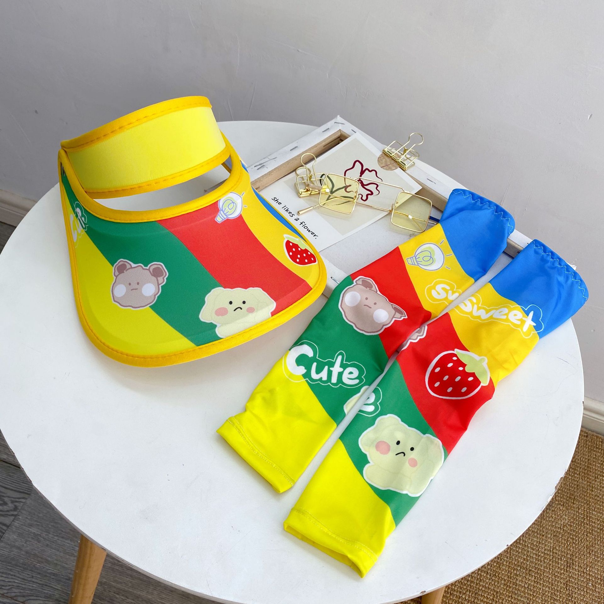 Sweet Rainbow Empty Top Hat Ice Sleeve Micro Commercial Explosion Children's Hat Summer Sunscreen Sun Hat Baby Wholesale Nihaojewelry display picture 1