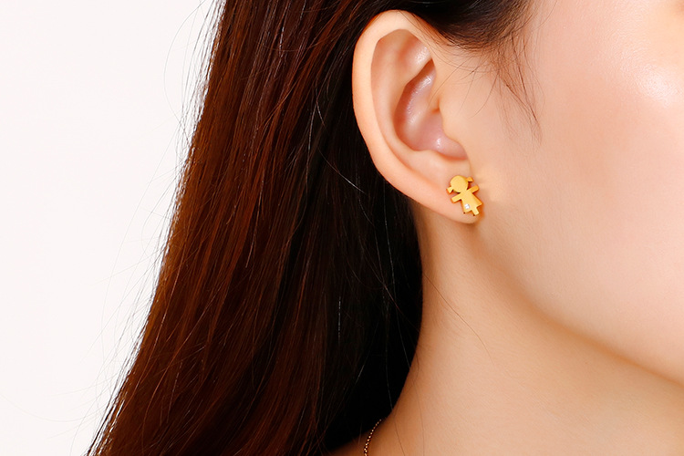 6g Weight Vacuum Plating Gold Plating Process 18K Gold Plated Plating Material Wedding, Travel Occasion Titanium Steel Material Flower Pattern Women'S Gender Plating Design Fashion Style Fashion Flower 18K Gold Plated Titanium Steel Wholesale 8