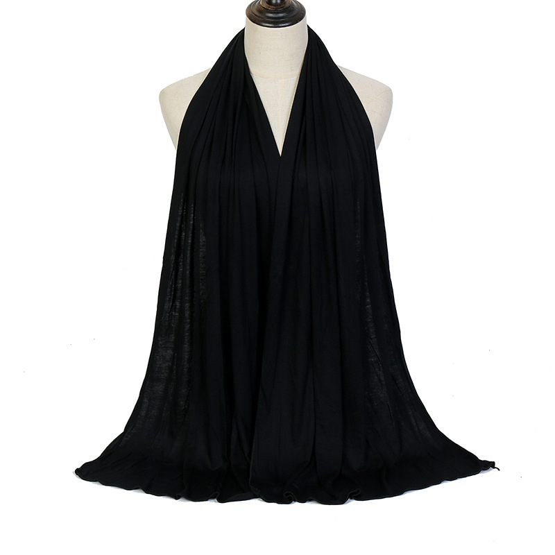 Plain Elastic Jersery Cotton Hijab Shawl Women Jersey Scarf|undefined
