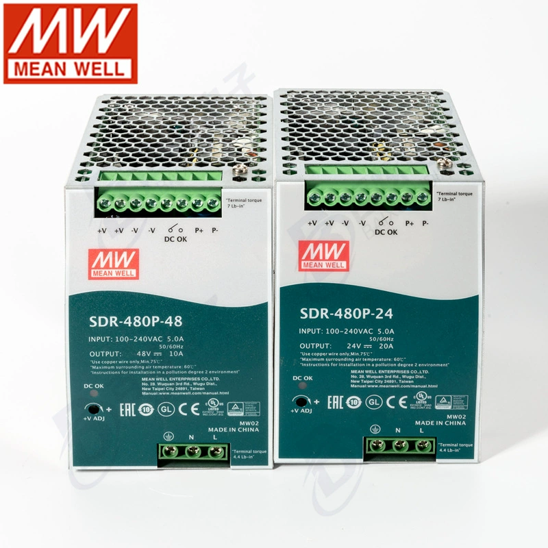 Taiwan Mingwei SDR-480P 480Вт 24В/48В направляющая рельсовый выключатель питания PLC для промышленного управления может быть параллельно 3 года