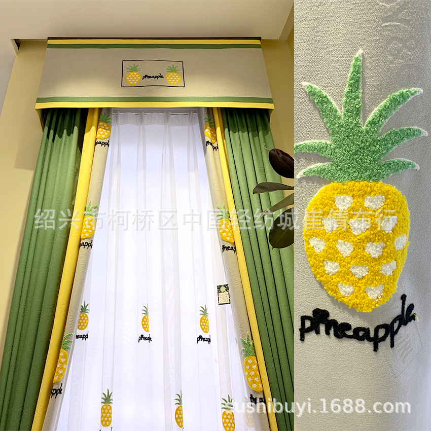 蘇飾布藝窗簾廠家新款歐式高檔貼絨繡花客廳臥室別墅窗簾布料