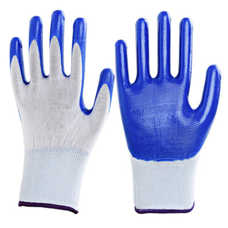 浸胶手套劳保耐磨工作防水防滑透气丁晴工业带胶涂胶加厚胶皮手套