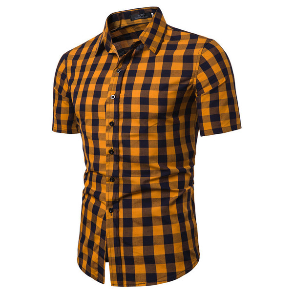 Plaid Shirt Men’s Short Sleeve Shirt summer wear