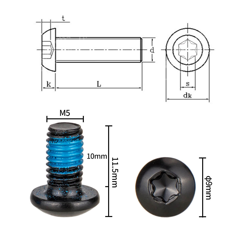 ZTTO bicicleta color disco tornillo bicicleta de montaña disco tornillo disco freno T25 tornillo M5 * 10