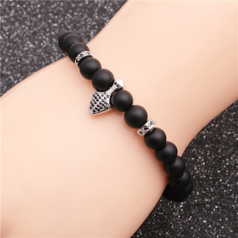 Tendance Nouveau Produit Givré Pierre Diamant Boule Perles Bracelet Ensemble En Gros Nihaojewelry display picture 2