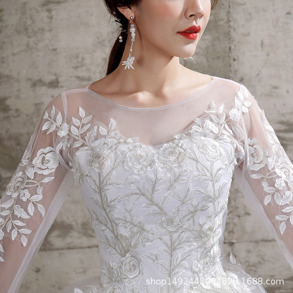 Suzhou wedding bride's sleeve wedding wedding dress is thin and thin