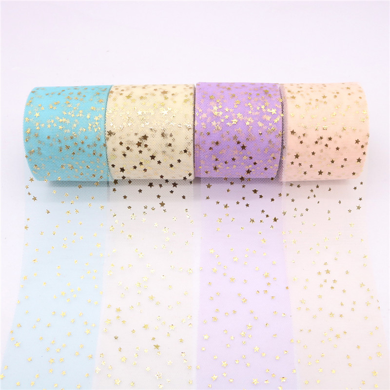 Bronzing Five-pointed Star Net Yarn Roll Children Bow Hairpin Princess Doll Yarn Skirt Accessories display picture 10