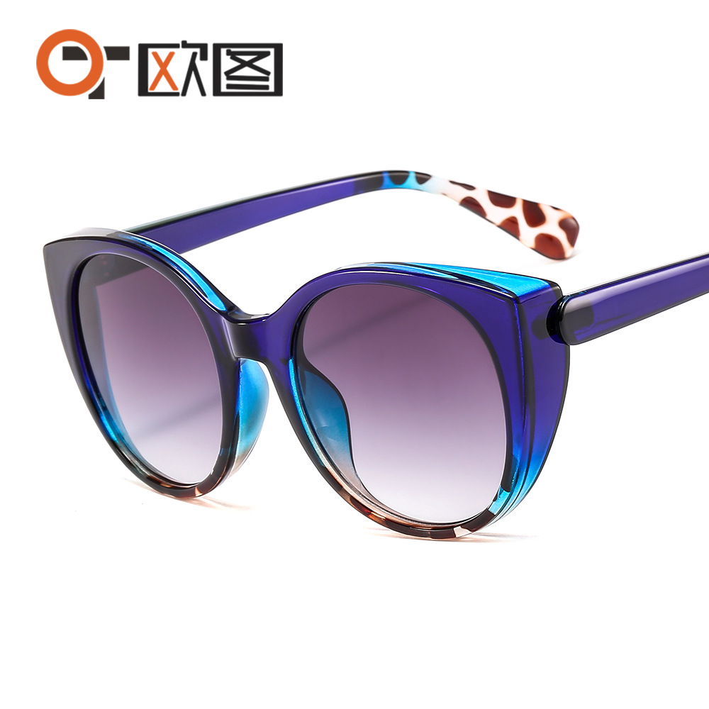 New cat glasses contrast sunglasses for men and women flat mirror 7703 cross border sunglasses wholesale Unisex