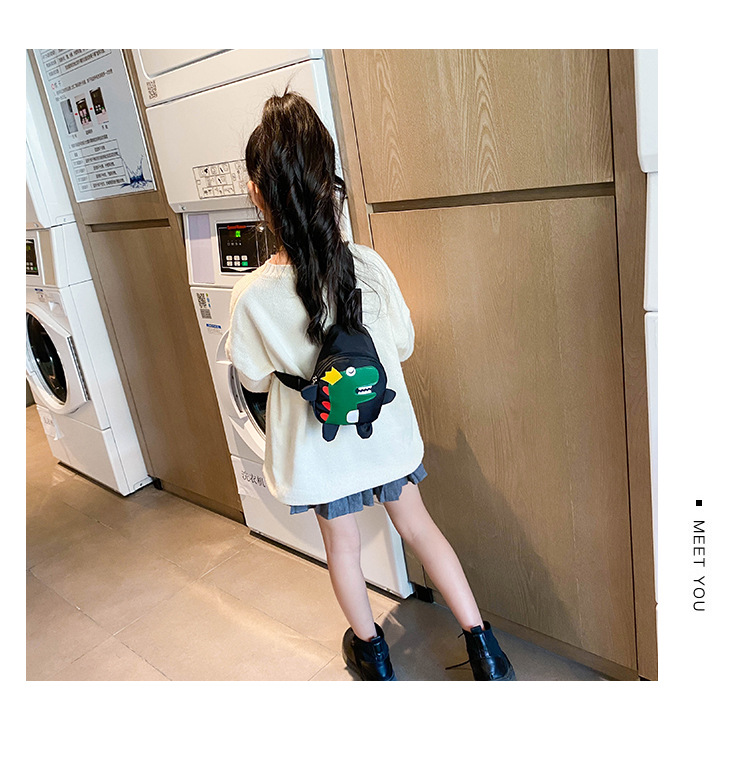 Children's bags, boys' crossbody cool dinosaur chest bag, Korean-style small cross bag, cute baby, outdoor travel backpack trend undefined
