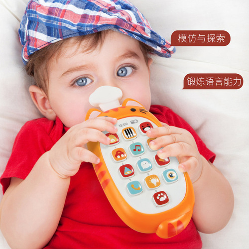 Baby Music Simulation Touch Screen Phone Fox Cat Chef Mobile Baby Soft Glue Biteable Educational Toy 0-3 Years Old