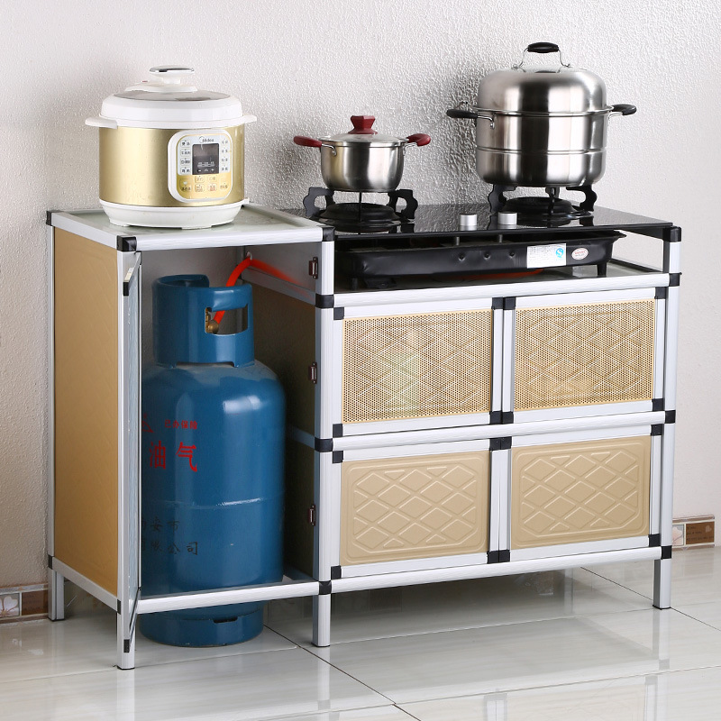 煤气灶台柜橱柜简易家用多功能铝合金厨房液化气炉柜燃气灶台架子