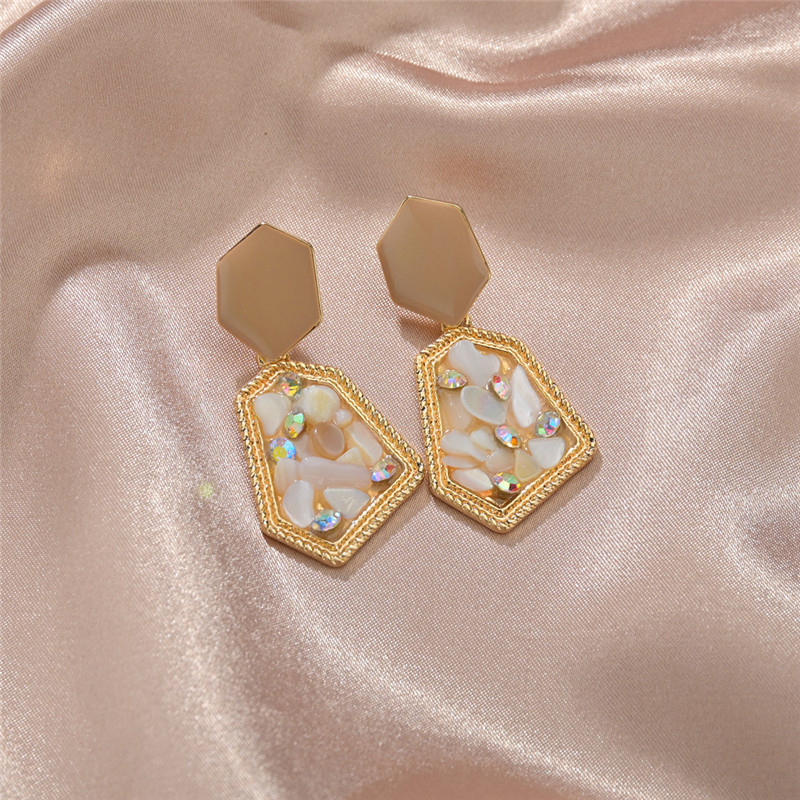 Korean New S925 Silver Color Dripping Diamond Earrings Broken Jade Earrings Wholesale Nihaojewelry display picture 5