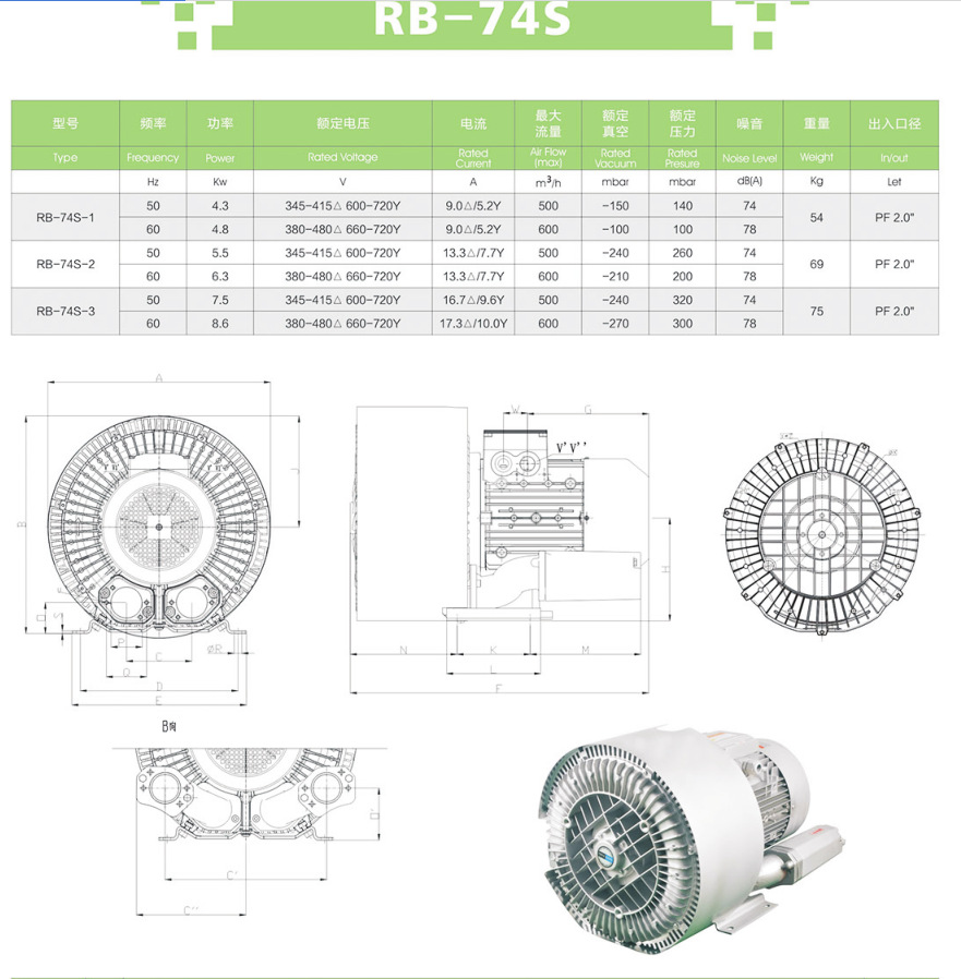 源头工厂批发高压防爆鼓风机 铝合金环形负压吸风防爆气泵