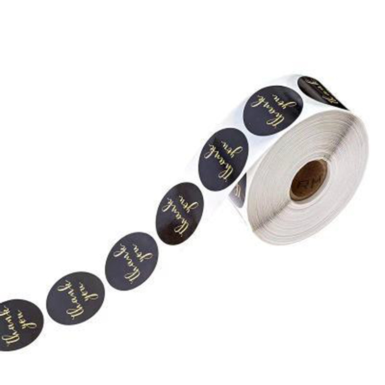 Simple Style Style Copperplate Sticker Pack Black Foil Stamping Thank You Baking Sticker