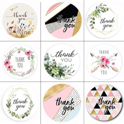 Wholesale cross-border 1 inch thank you stickers self-adhesive sticker labels 500 pcs/roll