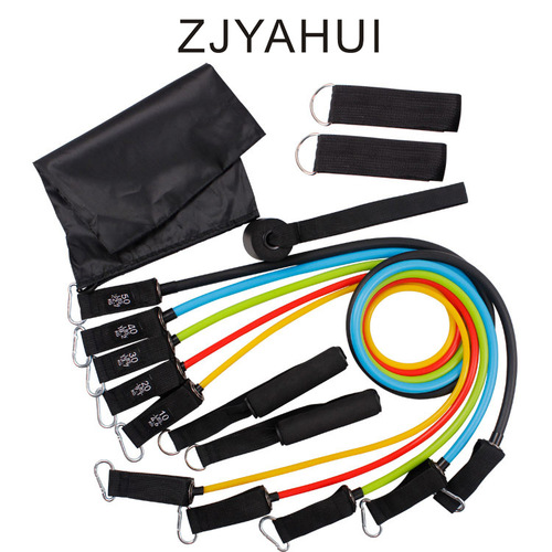 TPE Branded 11-Piece Resistance Band Set, Multi-functional Pull-up Band, Latex Resistance Band, Hammock Hook Fitness Suite, Manufacturer