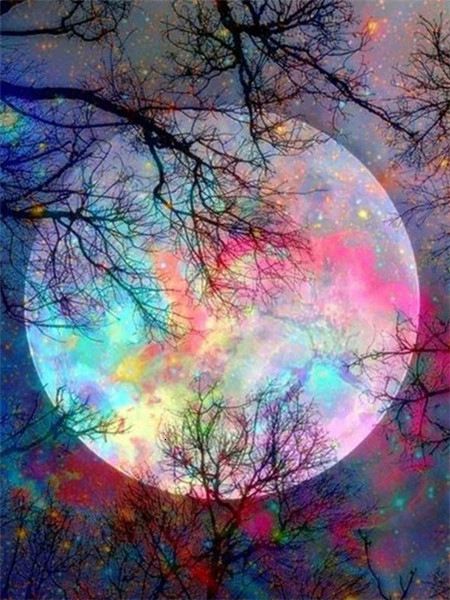 Новый DIY diamond painting Лунный пейзаж Полный алмаз круглая насадка Массачер декоративная живопись Производитель Direct Sales