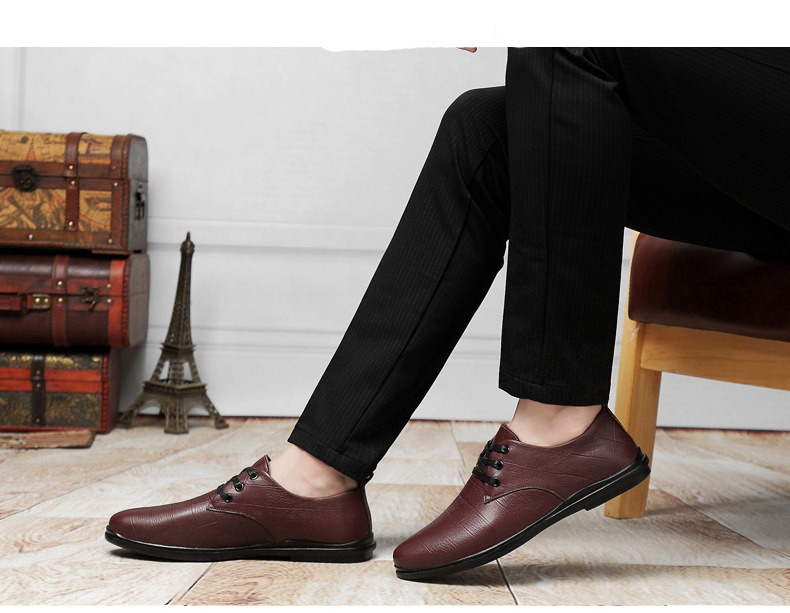 Herren Leder Freizeitschuhe Mit Prägung Arbeitsschuhe Aus Leder_voghion.com