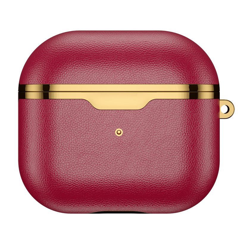 跨境现货Airpods3保护套皮革 适用苹果四代耳机airpods3时尚皮套