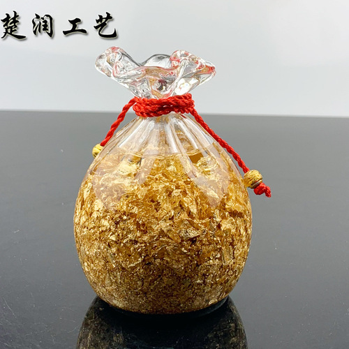 Newly launched gold foil crystal lucky bag handicrafts ornaments company promotional creative gifts new and unique