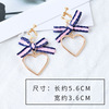 Japanese retro earrings heart shaped heart-shaped with bow from pearl, Korean style