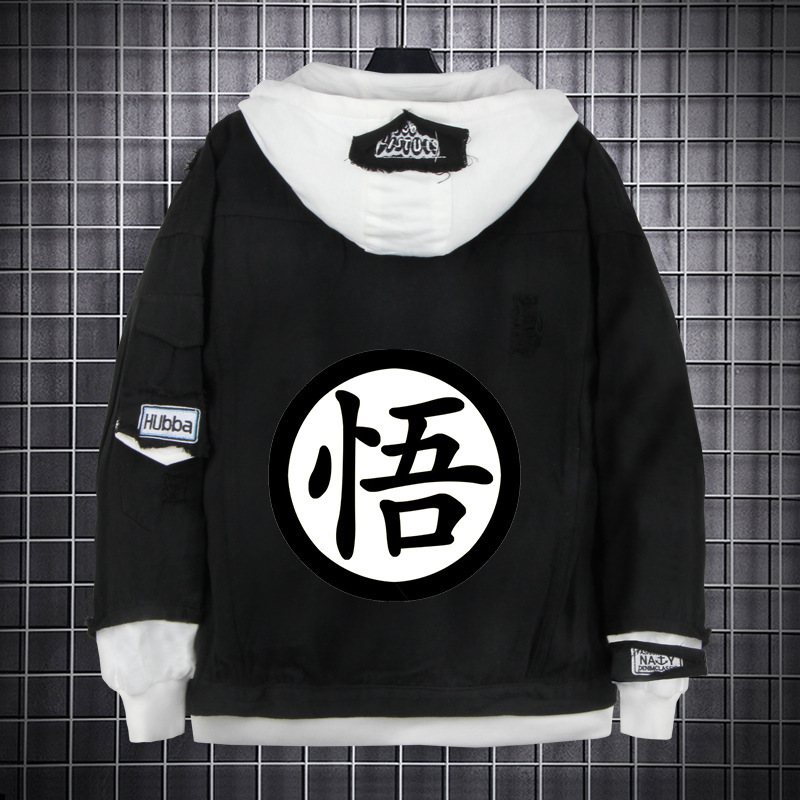 Dragon Ball Sweatshirt Animation Surrounding Dragon Ball Super Monkey King Turtle Fairy Clothes Hooded Men's Youth Denim Jacket