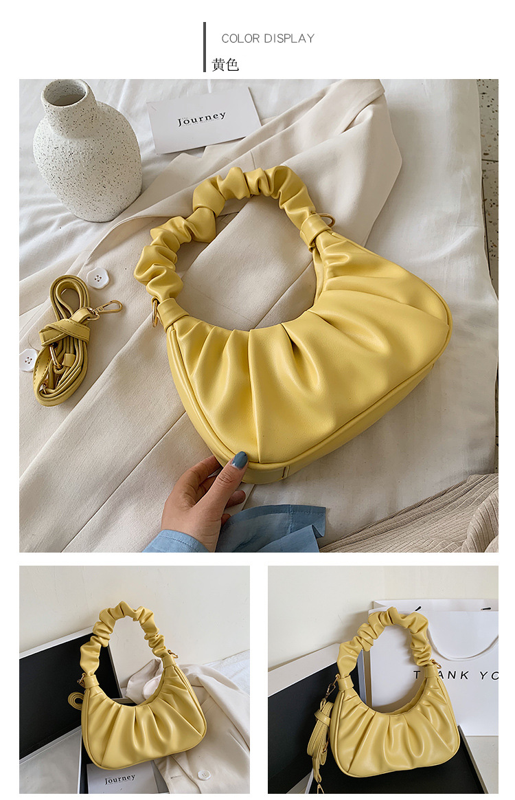 Folds Fashion Texture One-shoulder Messenger Underarm Bag Wholesale Nihaojewelry display picture 5