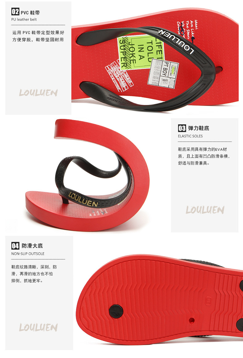 New summer PVC flip-flops for men, outdoor couple slippers, fashionable and casual beach cool slippers for men undefined