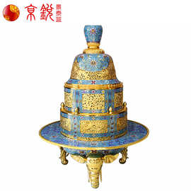 京锐景泰蓝50寸象足大熏炉 景泰蓝香炉摆件 供佛家用景泰蓝香炉