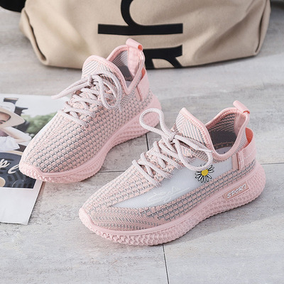 峰尚女鞋夏季款2020韓版ins爆款小雛菊飛織鞋透氣椰子鞋女運動鞋