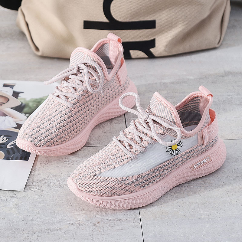 峰尚女鞋夏季款2020韓版ins爆款小雛菊飛織鞋透氣椰子鞋女運動鞋