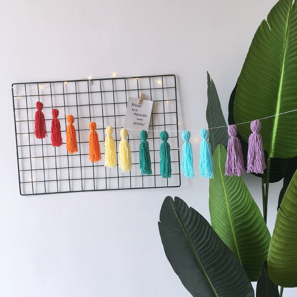 Ins декоративный скандинавский простой Макаронный цвет кисточка ручной работы Домашний текстиль домашняя комната декоративная фото настенная подвеска