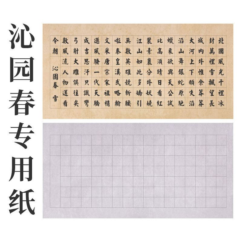 writing brush Calligraphy Paper Retro Square Rice paper Qinyuan Spring Snow Calligraphy works A literary creation Paper 114 grid