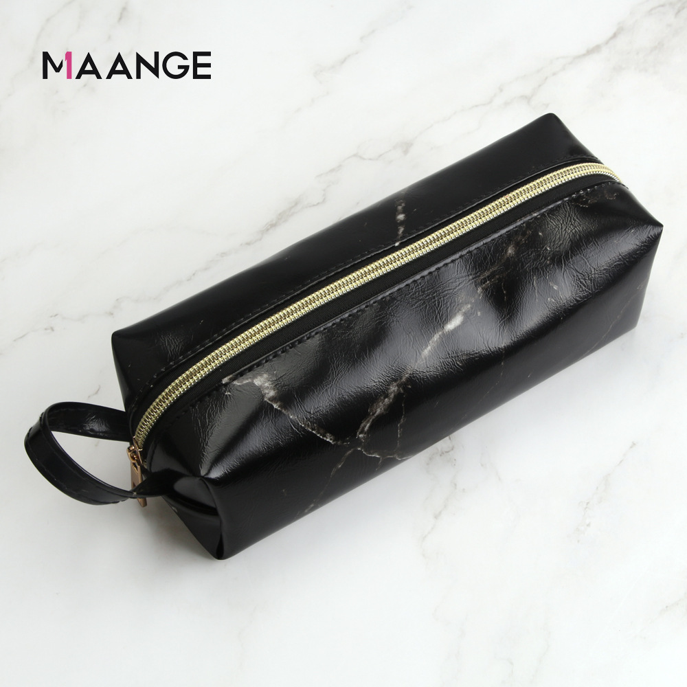 Set de 3 bolsas de brochas de maquillaje – Diseño mármol, portátiles, con función de almacenamiento (venta transfronteriza)
