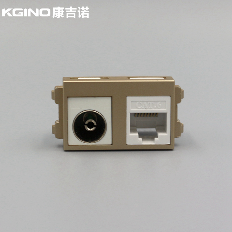 金色 128型六类电脑电视模块 网络有线电视模块 86型面板配套模块