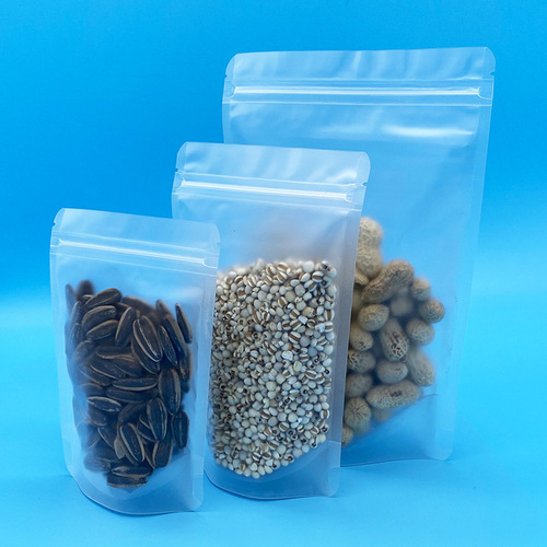 Manufacturer transparent self-standing bag frosted ziplock bag supermarket nut food packaging bag flower tea seal bag universal packaging
