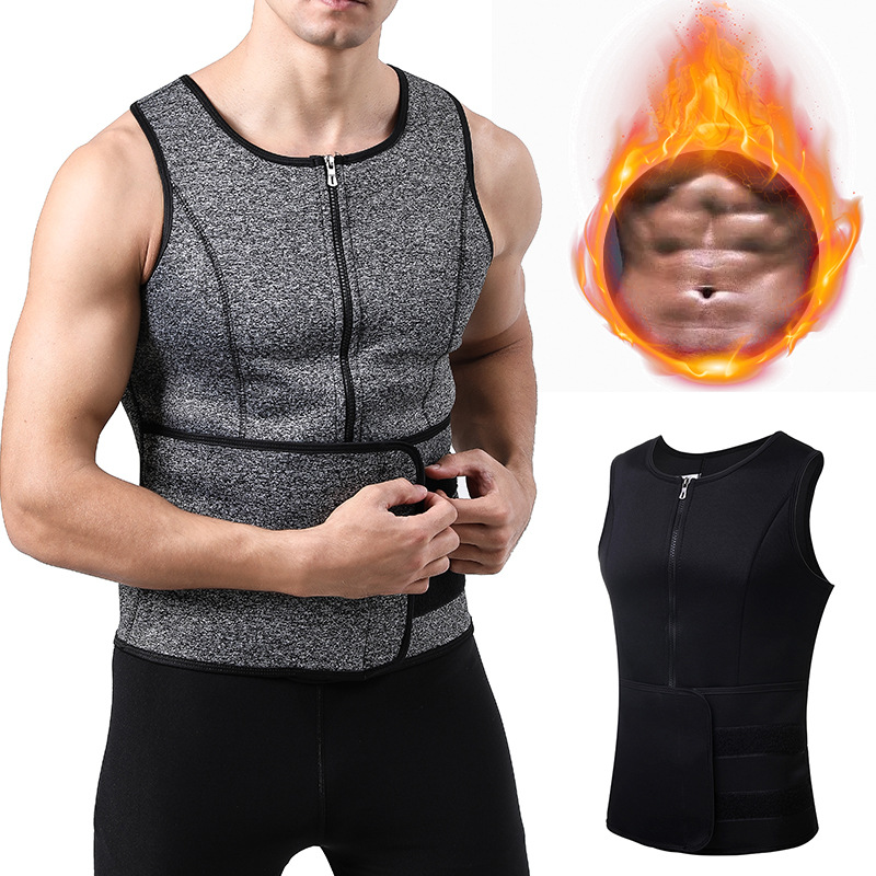 Cross-border hot neoprene plastic clothing men's fitness abdominal vest sports bouquet hood