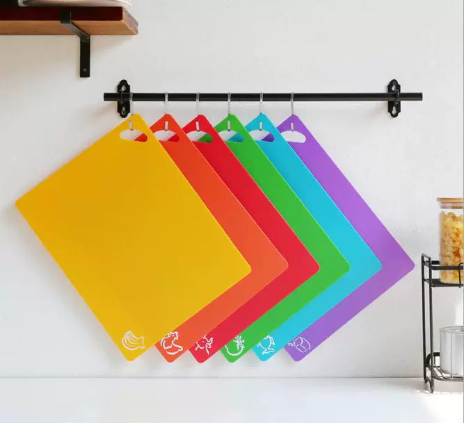 Amazon 6-Piece пластиковая PP разделочная доска классификация PP разделочная доска противоскользящая пластиковая разделочная доска