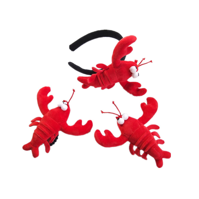Internet-famous crayfish hairband New Cute Cute cute funny hair rope headband shark crab face washing hair band hair accessories for women Internet-famous crayfish hairband New Cute Cute cute funny hair rope headband shark crab face washing hair band hair accessories for women