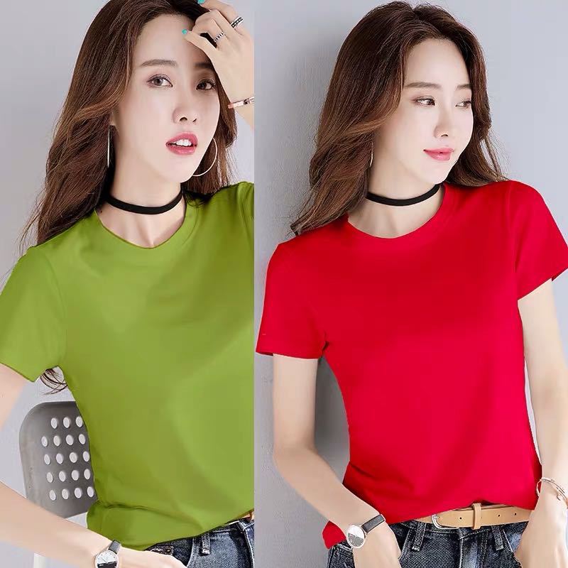 大码女装短袖t恤夏宽松纯棉胖mm夏装2020新款胖妹妹V领打底衫上衣