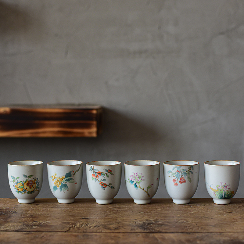 Taza de té Qinghua Ruyao taza de té maestro taza de té taza de té kung fu taza de té de cerámica taza de té gran taza personal taza de té