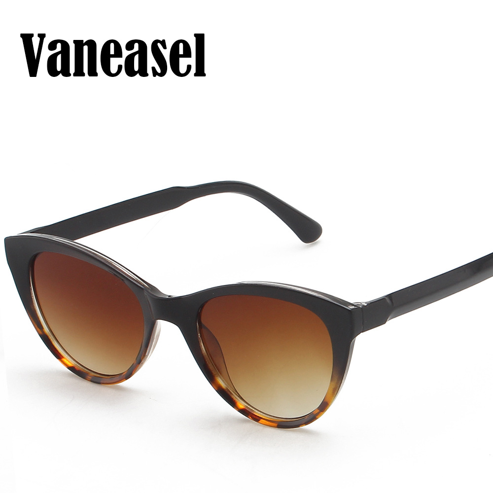 Europeo y americano Amazon moda retro gato ojo gafas de sol hombres y mujeres Blanco marrón personalizado gafas de sol