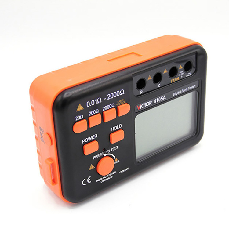 胜利VC410接地仪 数字接地电阻测试仪接地摇表防雷测试仪