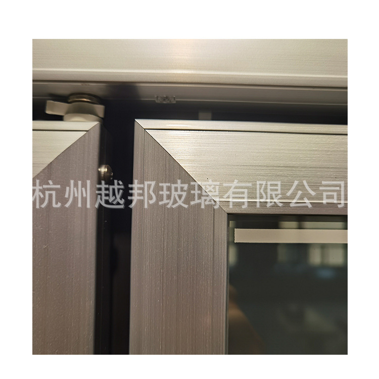 商超陈列柜玻璃门，铝合金窄边框双层钢化镀膜玻璃带丝印