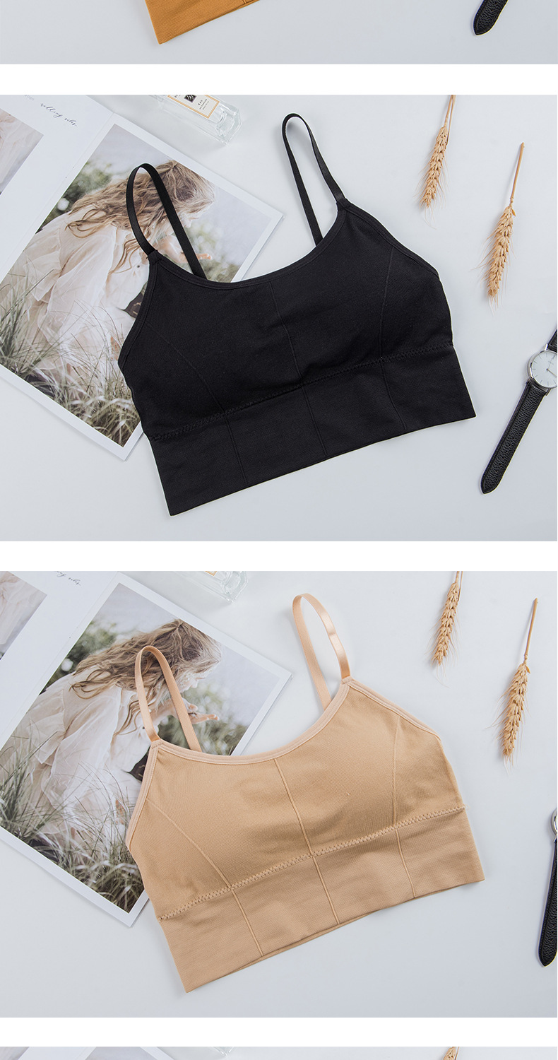 The new adjustable strappy bottom sports vest for girls is a backless and beautiful bra with a screw-around chest detail image 4