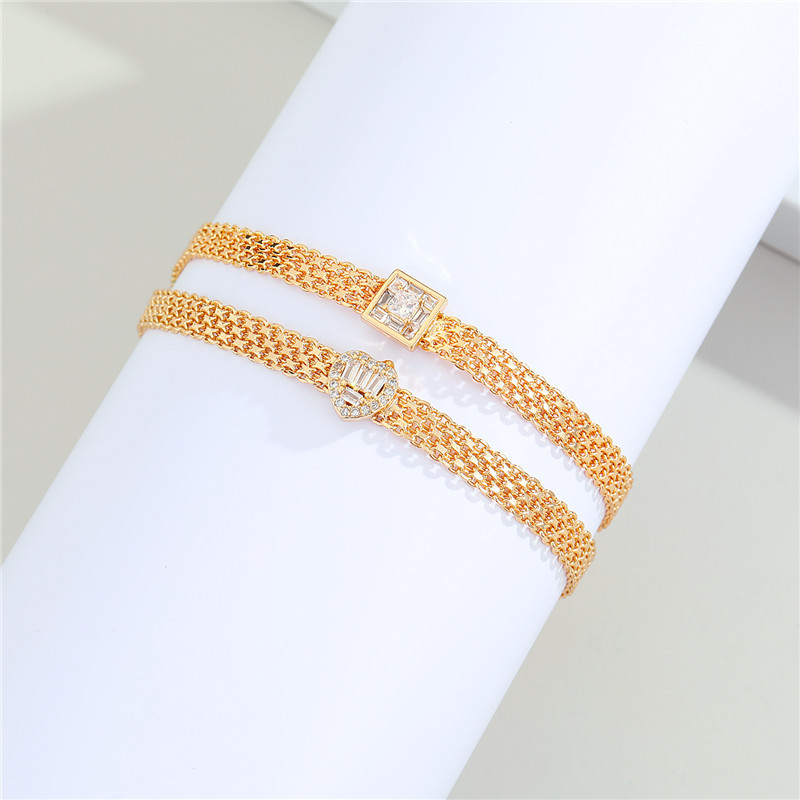 New Real Gold Plated Diamond Bracelet display picture 1