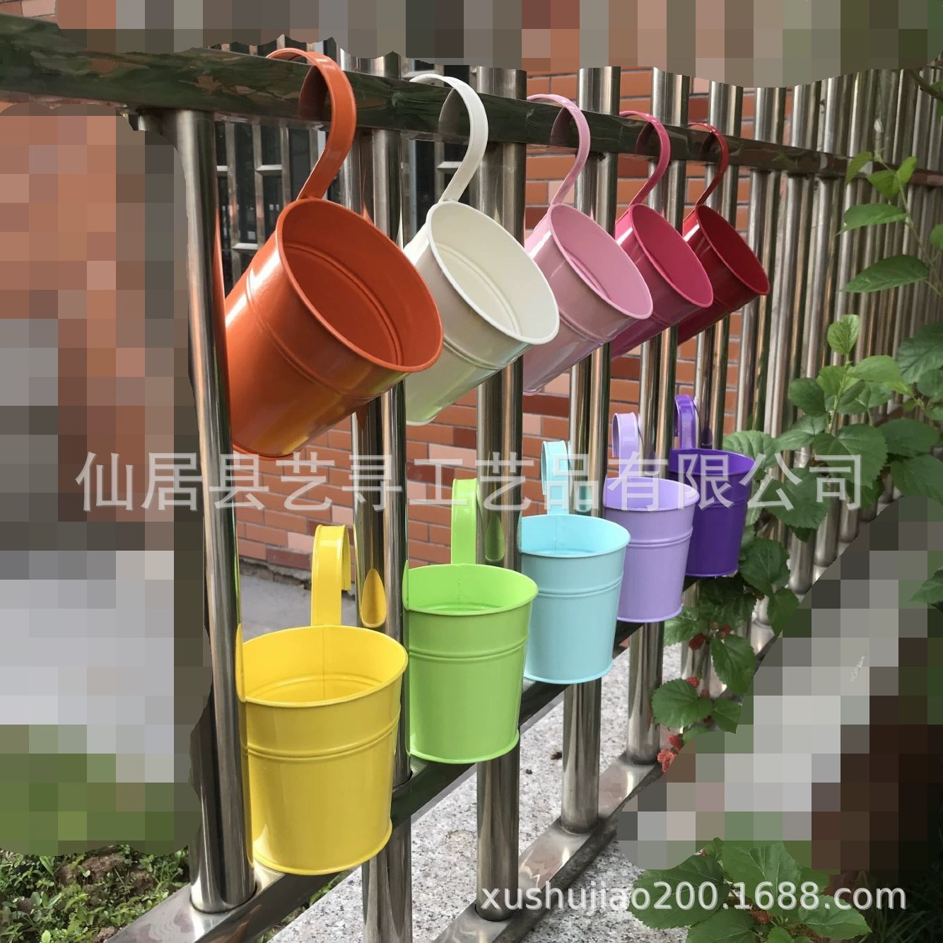 Фиксированный крючок 12 цветов Оловянное подвесное ведро цветное Оловянное ведро Железный цветочный горшок Макаронный цвет Оловянное ведро Amazon