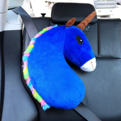 child car seat: Headrest - blue-unicorn-right-seat